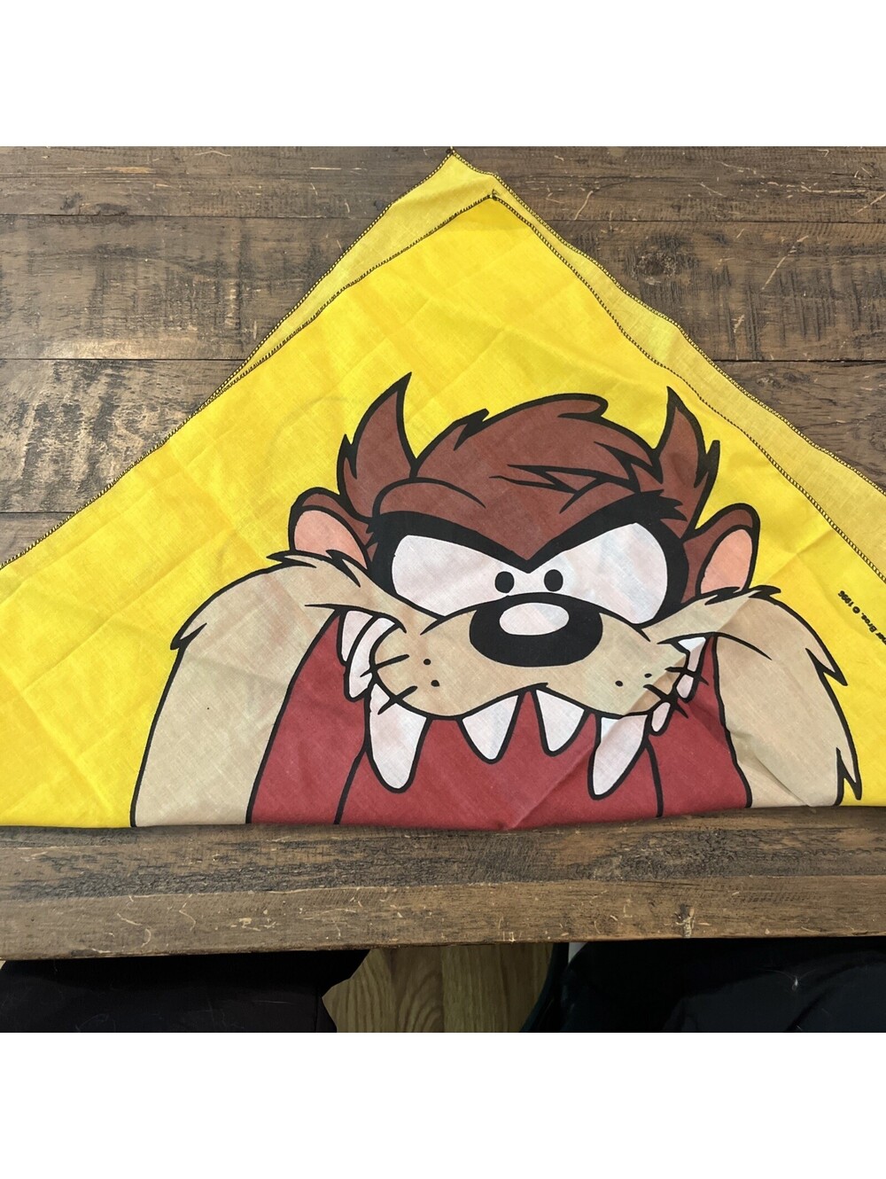 Vtg 1996 Looney Tunes TAZ Tasmanian Devil Bandaroos Yellow Bandana Scarf Vol 1